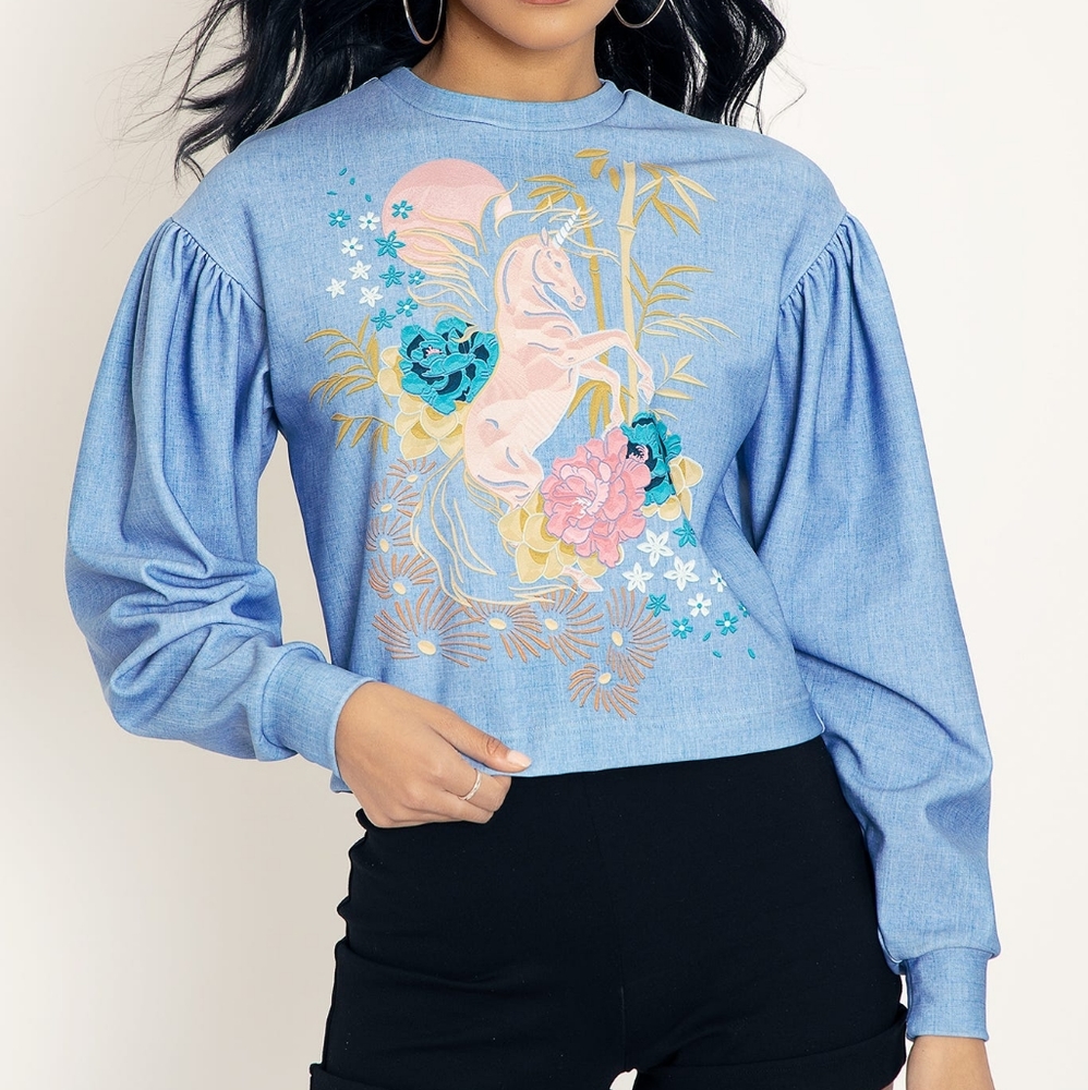 YUNIKON PUFF SLEEVE SWEATER